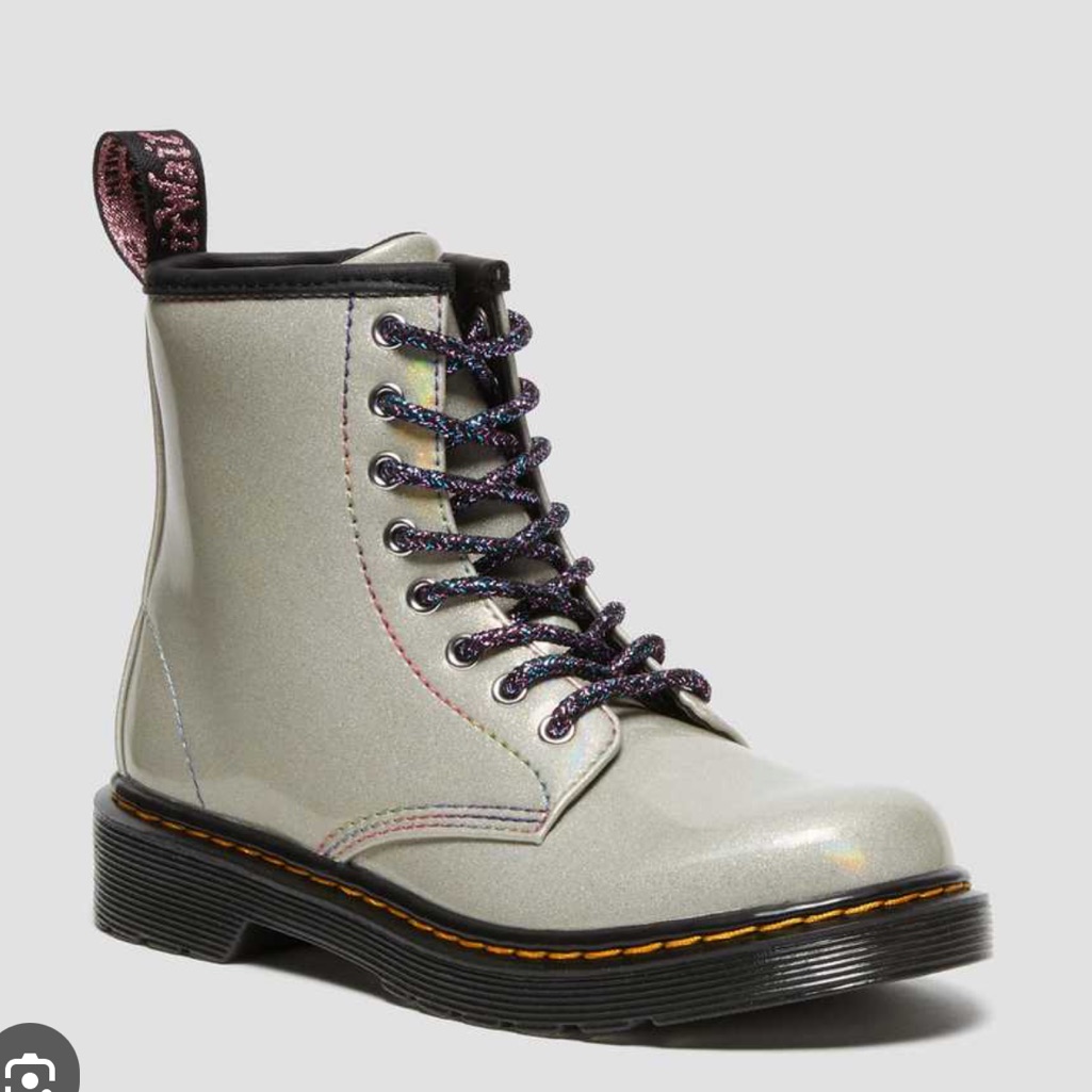 Doc Martens 1460 Junior Boot Sparkly Silver Glitter Shoes